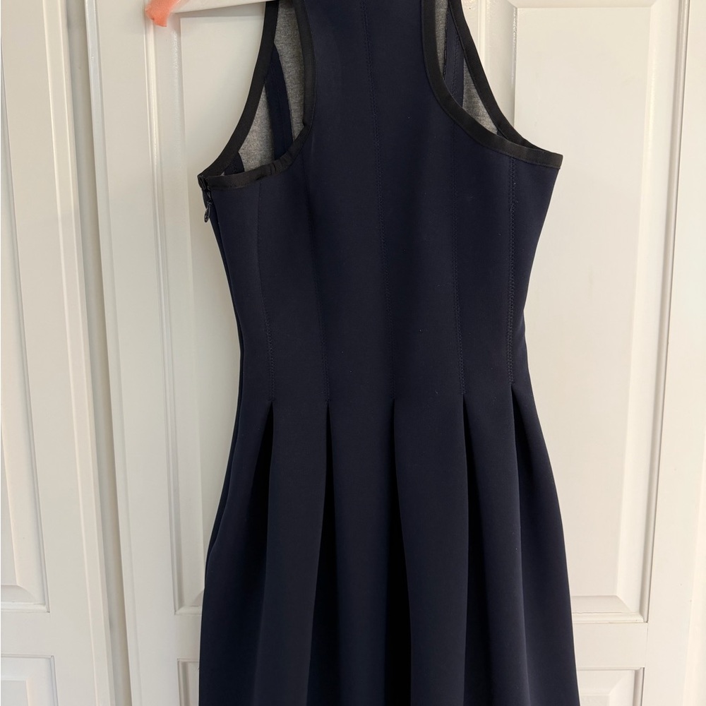 Navy Blue Sleeveless neoprene Dress